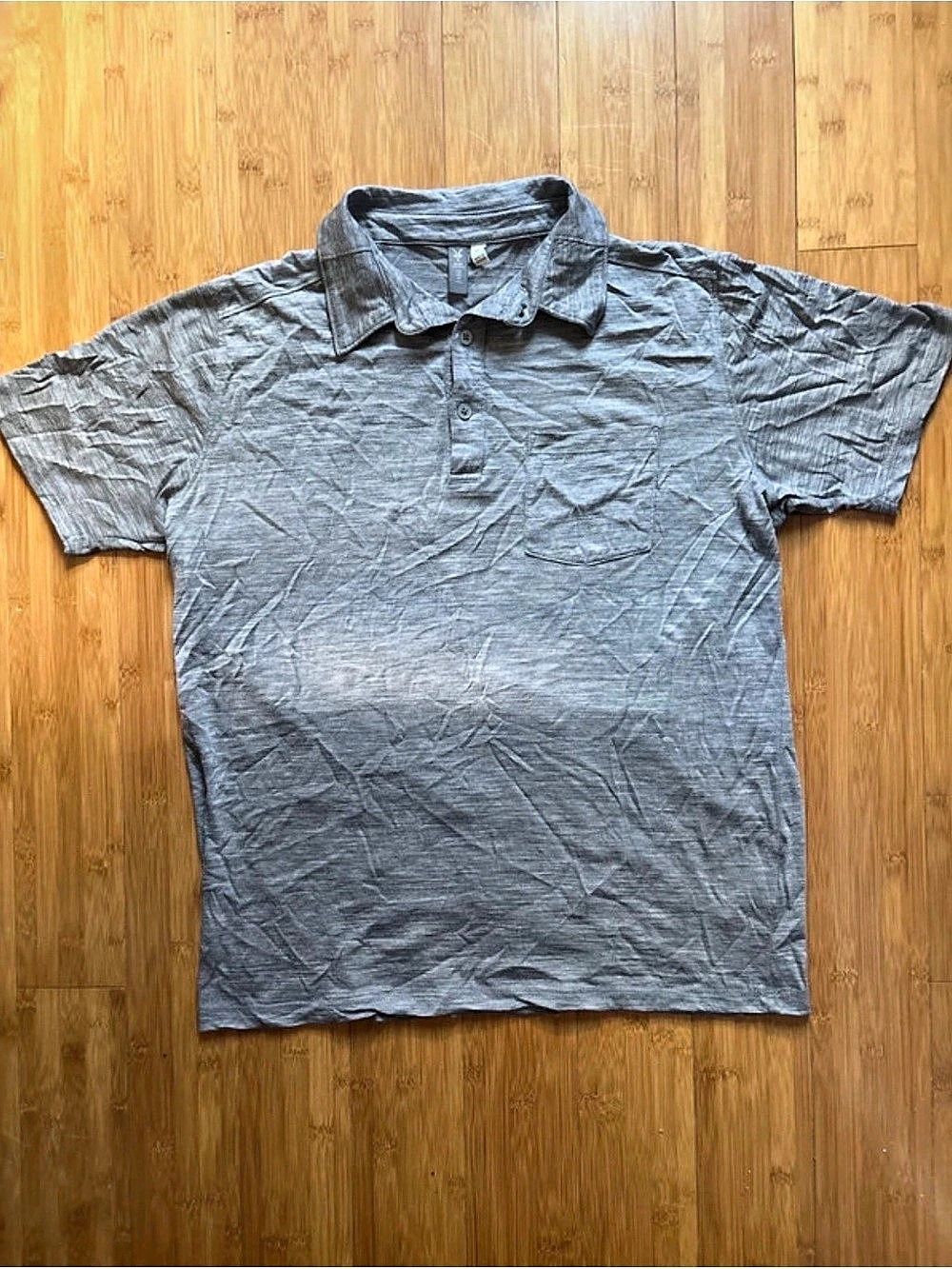 Ibex Men's Merino Wool Polo Gray Size Medium